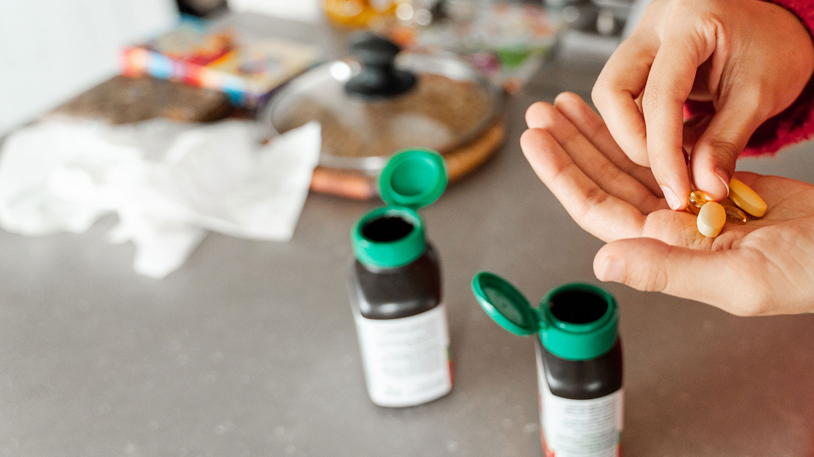 supplements being carefully chosen out of persons hand